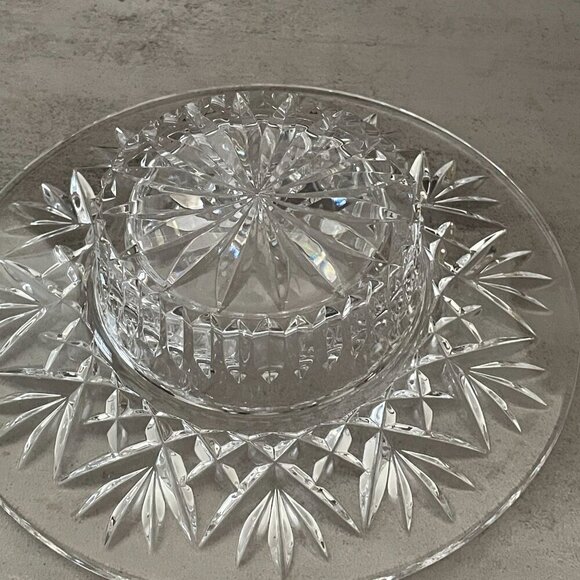 Waterford Bethany Clear Crystal Pillar Candle Holder Wine Bottle Coaster 8" - Picture 6 of 7